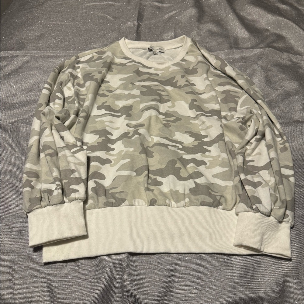 Gray and Cream Camouflage Sweatshirt